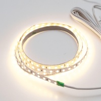 LED лента SMD2835, (нейтральный белый), 36Вт(12Вт/м), 12В, 3000х8 мм, каб. пит. 2м и кон.L813