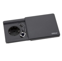 Блок розеток Square 80 (1*VDE + USB Charger + 1RJ45), черный