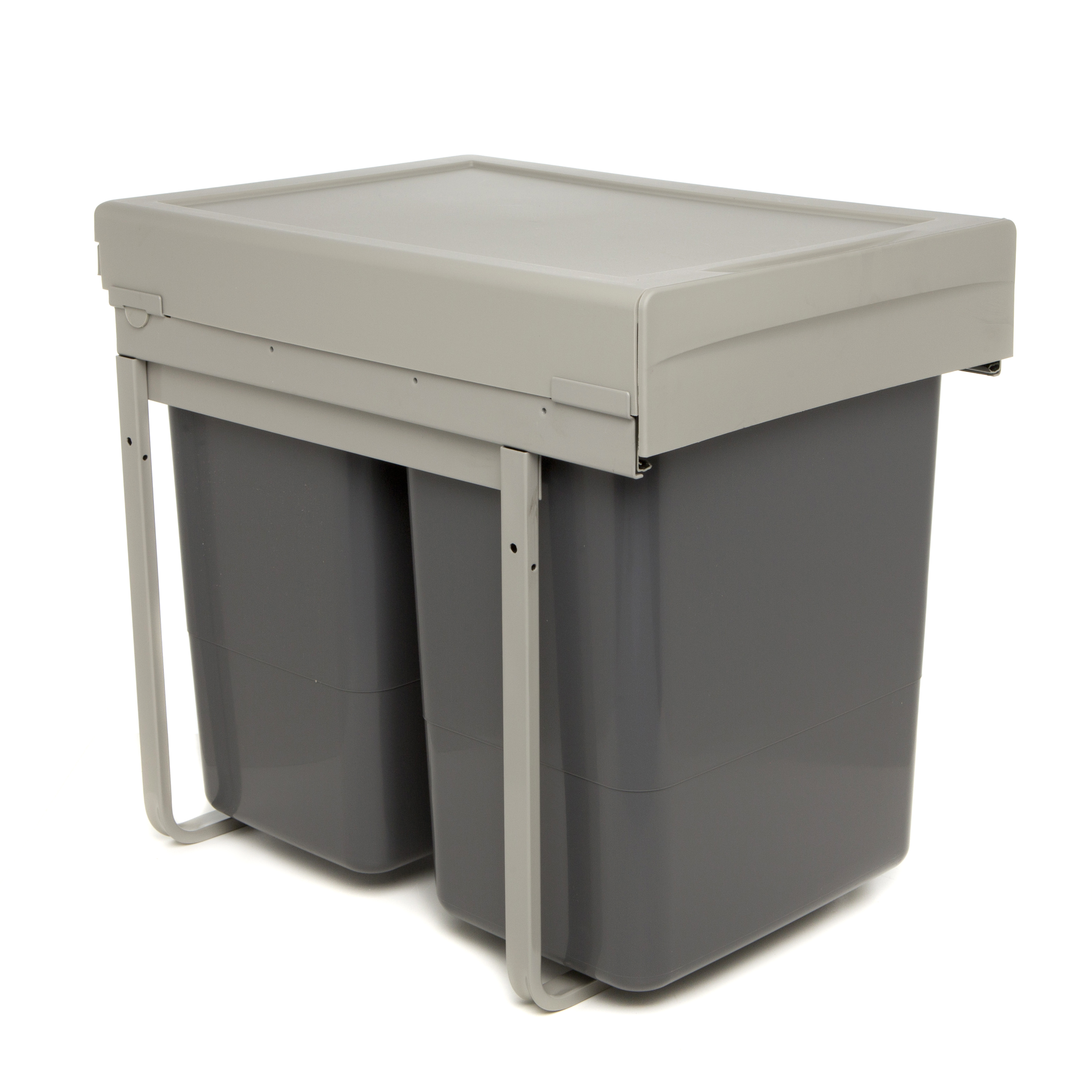 Система мусорных ведер в корпус от 400мм JC601 H=440 ведра 1х20л+2х9л, серый