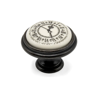 Ручка-кнопка с фарфоровой вставкой "часы" P77.01.Q2.B1G, Giusti