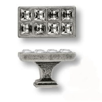 15.349.00.SWA.16 Ручка кнопка с кристаллами Swarovski эксклюзивная коллекция, античное серебро