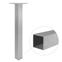 Опора для стола квадратная, 60х60 мм, H710+15 мм, серебро, 4шт.