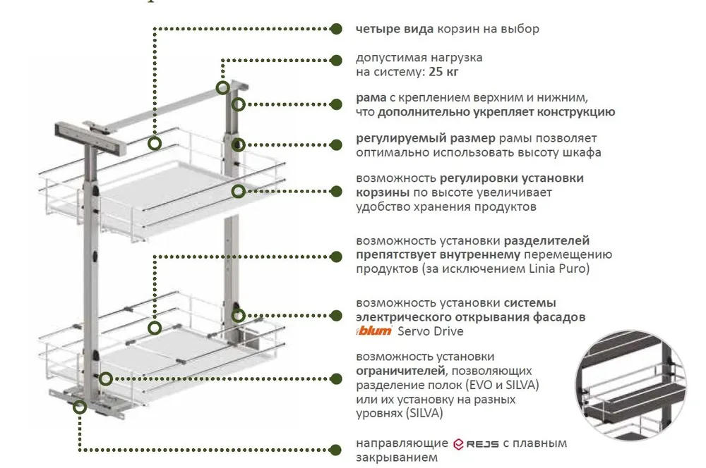 Бутылочница для кухни 400 с доводчиком