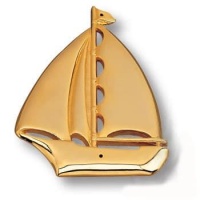 4430.0144.024 Накладка декоративная в форме парусника морская коллекция, глянцевое золото