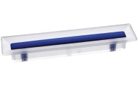 Ручка-скоба 96мм, отделка транспарент матовый/синий