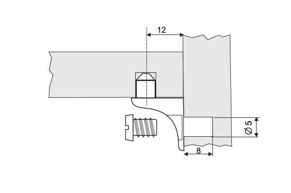 RM5335.NI Полкодержатель Г-образный с винтом, отделка никель (за 100 штук)