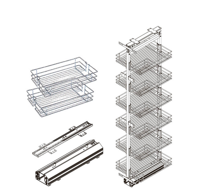 Выдвижные корзины в пенал для кухни