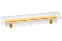 Ручка-скоба 96мм, отделка транспарент матовый/жёлтый