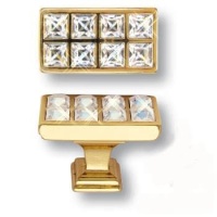 15.349.00.SWA.19  Ручка кнопка с кристаллами Swarovski эксклюзивная коллекция, глянцевое золото 24K