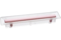 Ручка-скоба 96мм, отделка транспарент матовый/розовый