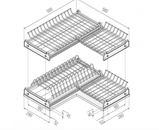 Посудосушка в угловой шкаф