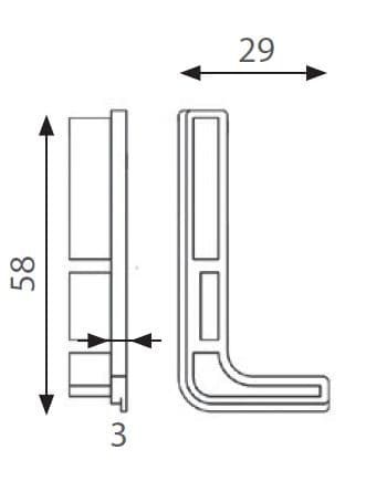 Комплект торцевых пластиковых L- образных заглушек (правая и левая) для Gola профиля 8006