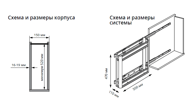 Бутыльница в кухне размеры