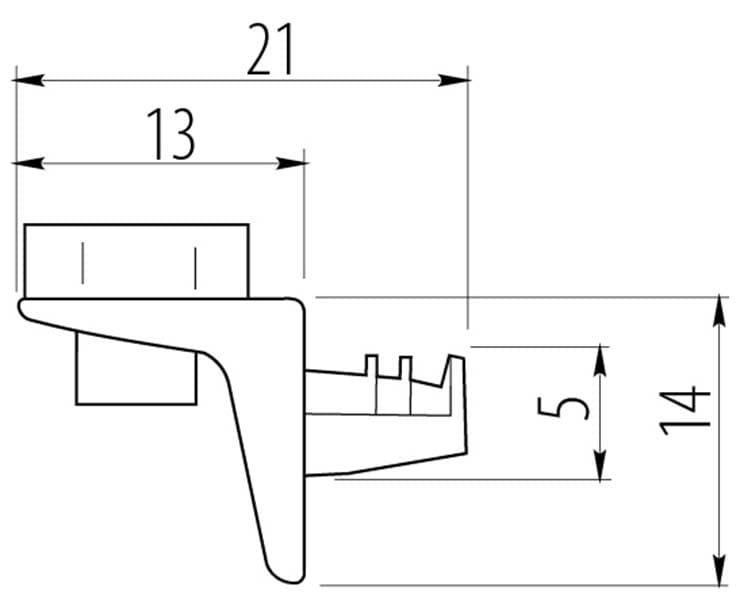 PP-S0L012-01 Полкодержатель угловой для стекла с присоской