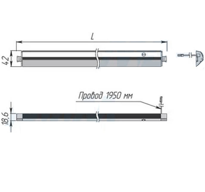 TARGA Светодиодный светильник с ИК-выключателем (IR), серебро, 12V, 500мм, нейтральный белый 4000К