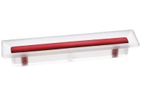 Ручка-скоба 96мм, отделка транспарент матовый/красный