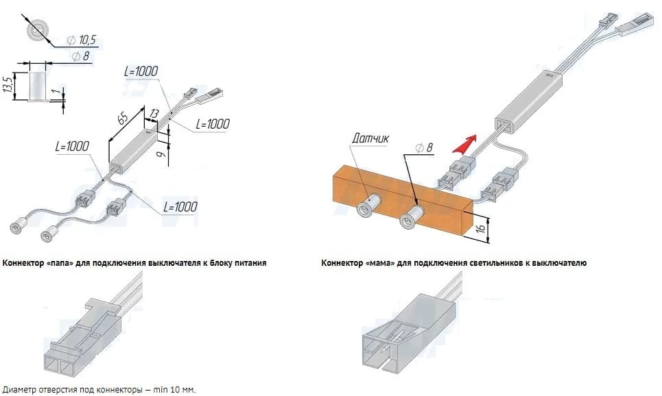 Выключатель инфракрасный ir на преграду врезной хром матовый 12 24v 36 72w