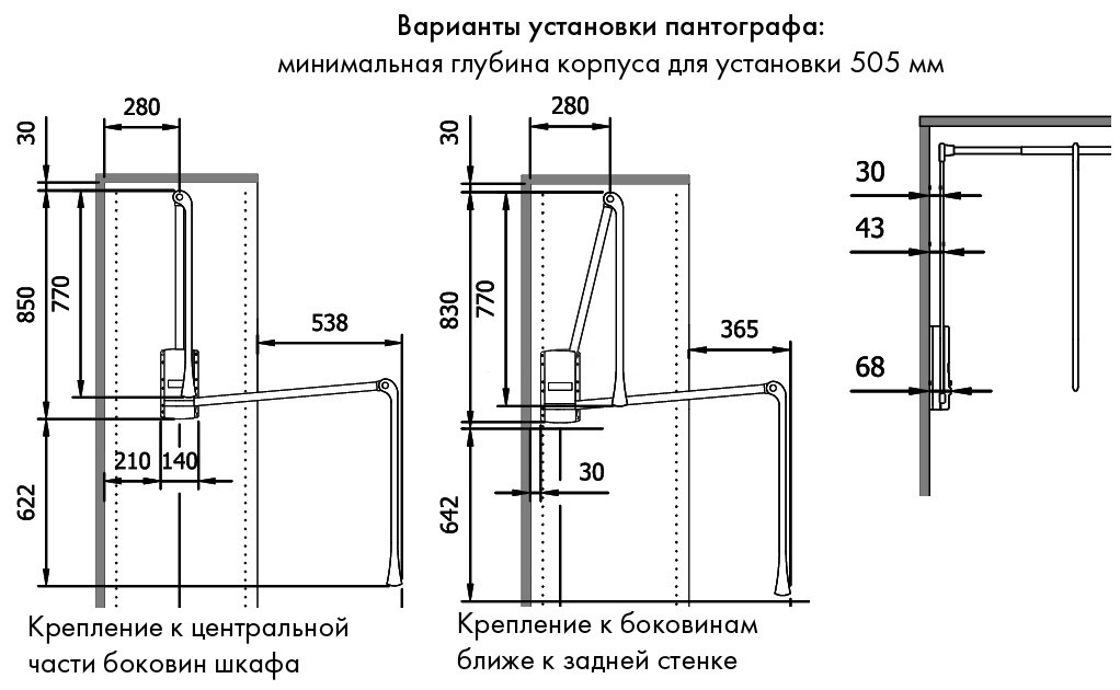 Пантограф для мебели