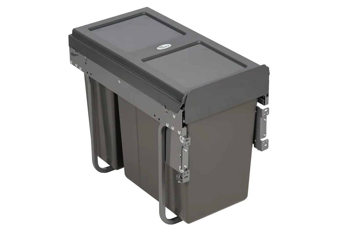 Ведро мусорное выдвижное в базу 30 см (10L+20L), H=420 мм, с креплением к фасаду