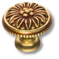 013035H Ручка кнопка, классика, латунь, цвет покрытия французское золото