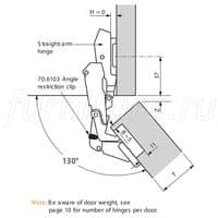 Мебельная петля 130 градусов