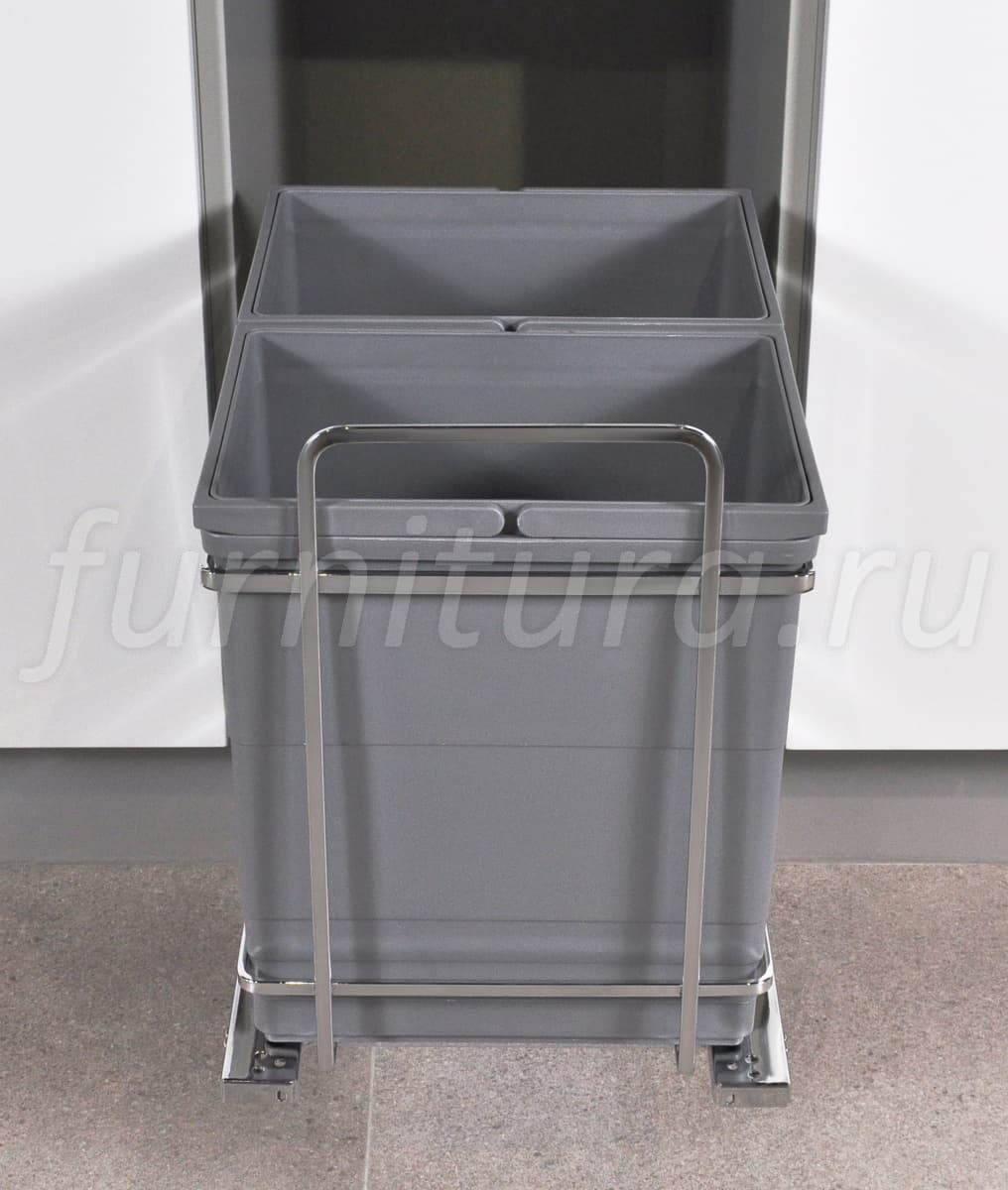 Система для утилизации мусора (2х11л) с доводчиком на фасад от 350мм 