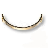 2574-003-160 Ручка скоба, латунь с кристаллами Swarovski, глянцевое золото, 160мм