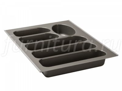 Лоток для столовых приборов FUTURA, ширина фасада 400 мм для ящика Blum Tandembox, цвет серый