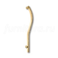 2573-003-224-RIGHT Ручка скоба, латунь с кристаллами Swarovski , глянцевое золото224мм