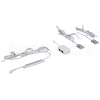 Двухсенсорный IR - датчик открывания фасада накладной, 60W/12V, 120W/24V, с кон-ром L813, серебро