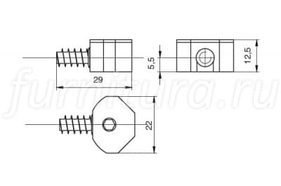 12.601 Стяжка каркаса UT Mini KD 6x30мм, отделка цинк