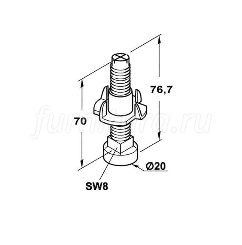 Регулировочный винт мебельной петли