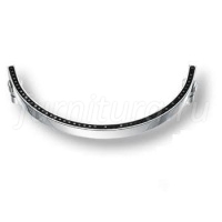 2574-005-160 BLACK Ручка скоба, латунь с чёрными кристаллами Swarovski, глянцевый хром 160 мм