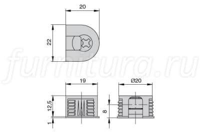7064/732/16 Стяжка эксцентриковая V20 для 16 мм ДСП, отделка коричневая (за 100 штук)