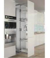 Колонна выдвижная в базу 400, h1950-2164 Soft-Close, 5 корзин дно ЛДСП, пл.пруток