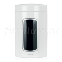 491009 Контейнер для сыпучих продуктов Brabantia с окном (1,4л) - White (белый)