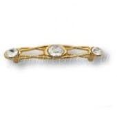 15.133.96.SWA.19 Ручка скоба с кристаллами Swarovski эксклюзивная коллекция, глянцевое золото 96 мм