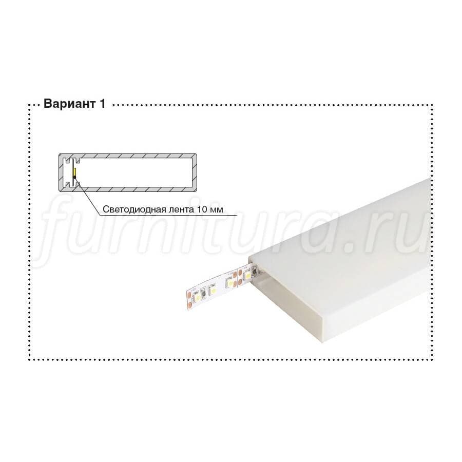 Профиль 2206 для led подсветки врезной l 3000 мм отделка белый