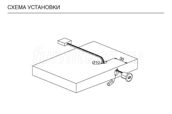 Датчик открывания фасада врезной 15w 12v