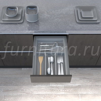 Лоток для столовых приборов в базу 400 мм для Blum Tandembox (423х370), серый орион