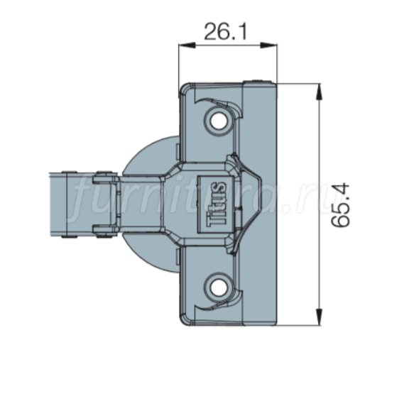Петля T-type Glissando +45° (45мм) полунакладная с доводчиком под саморез