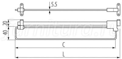 Выдвижная штанга для шкафа 35 см