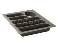 Лоток для столовых приборов FUTURA, ширина фасада 400 мм для ящика Blum Tandembox, цвет серый