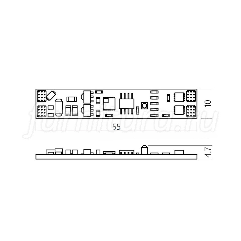 SIR-4.1 Встариваемый сенсорный выключатель на взмах 12-24V