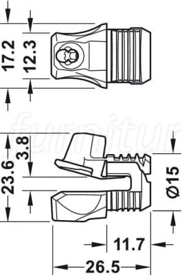 Держатель задней стенки RPC S 15/25, пласитк