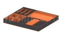 Органайзер для бижутерии большой ширина 520 мм, черный/оранжевый