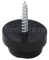 Подпятник опора с предустановленным шурупом пластик черный Д=24mm