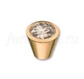 25.355.35.SWA.19 Ручка кнопка с кристаллом Swarovski эксклюзивная коллекция, глянцевое золото 24K
