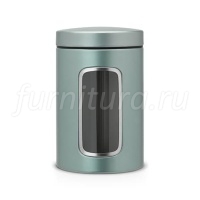 484360 Контейнер для сыпучих продуктов с окном 1,4л - Metallic Mint (мятный металлик)