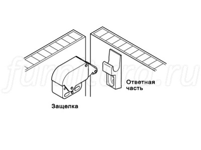 Пружинная защелка mini latch в комплекте с ответной частью